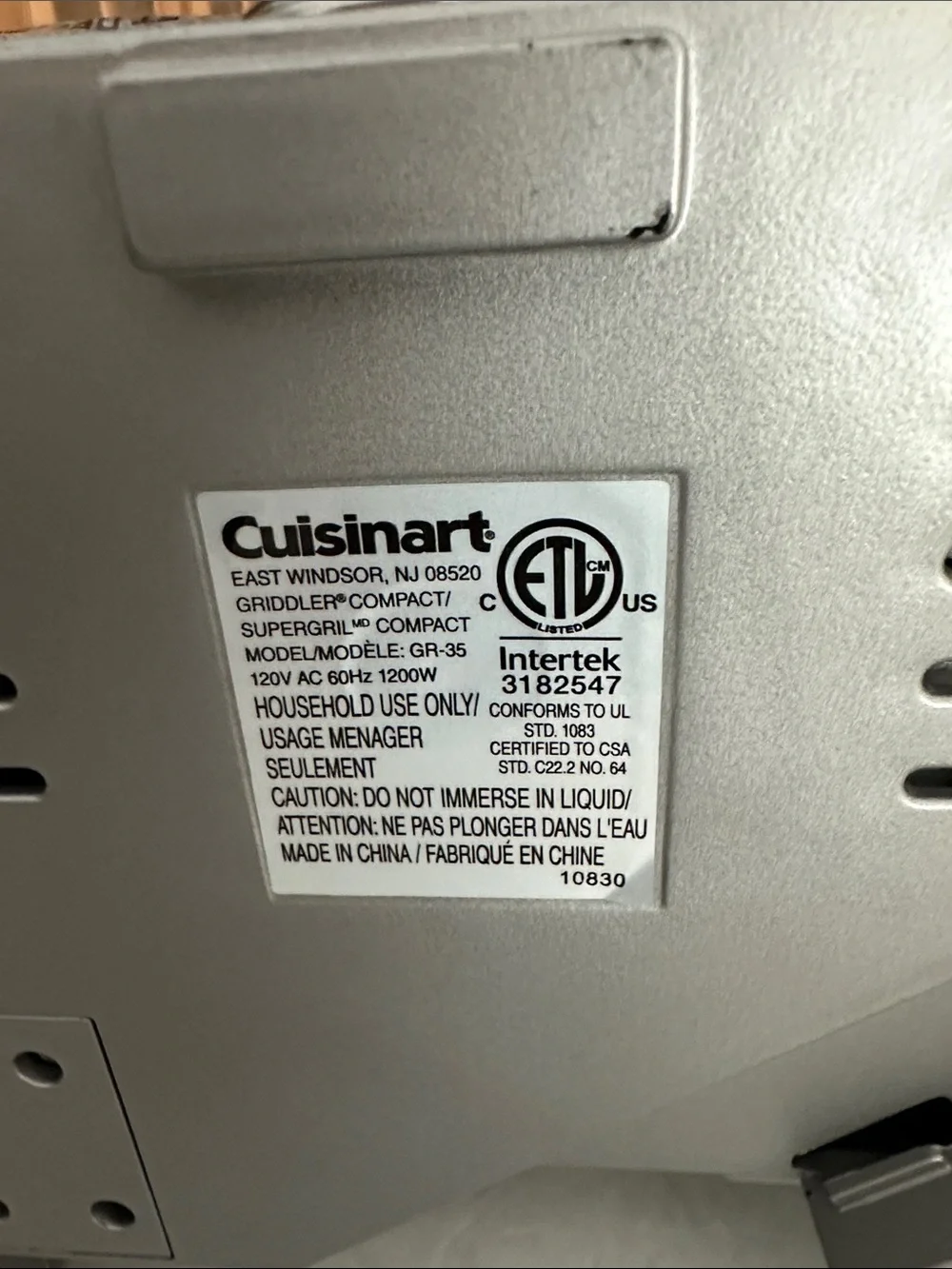 Cuisinart Griddler Compact GR-35 Grill, Panini Press & Griddle, Nonstick Plates - Picture 7 of 11